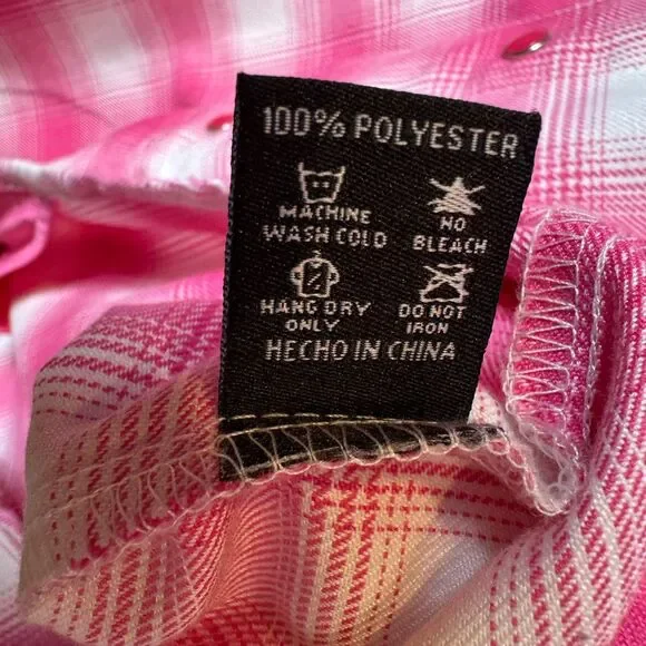 Dixxon The Ribbon Flannel Shirt Limited Edition Breast Cancer Pink White Size L - Picture 6 of 9